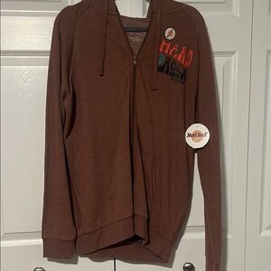 Hard Rock Brown Zip-Up Hoodie